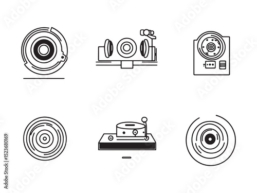 Turntable Conveyor Minimalist 2D Line Art 