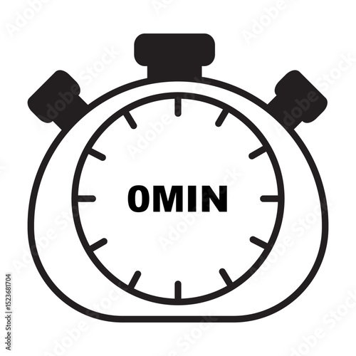 Stopwatch timer icon showing countdown and speed for time management and action concepts