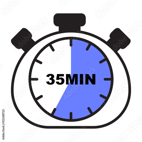 Time for Action and Change Stopwatch Icon in 3D Vector Style
