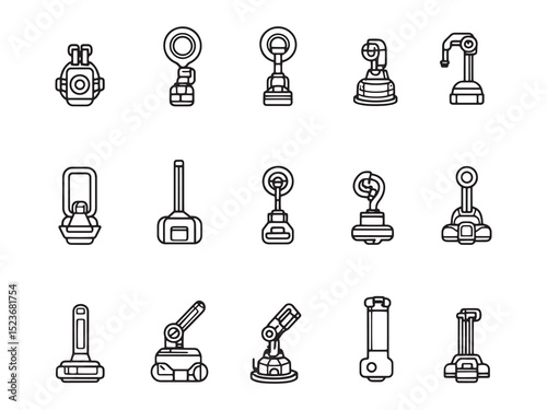 Vacuum Lifter Minimalist Line Art Set 
