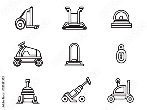 Vacuum Lifter Minimalist Line Art Set 