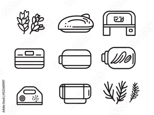 Vacuum Sealer Minimalist Line Art Set 