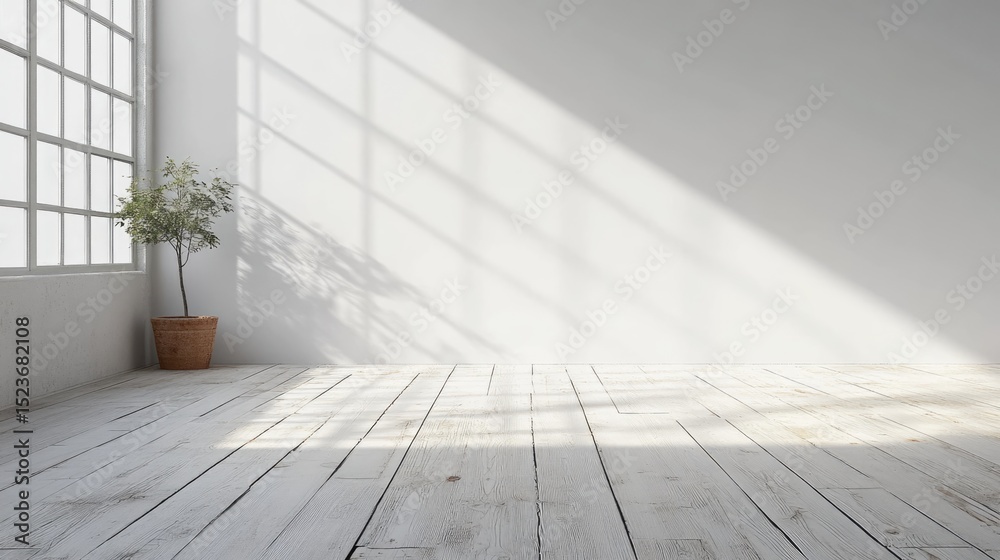 Fototapeta premium Minimalist Interior Design Modern Room Photography Bright Space Aerial View Horizontal Pure White Background
