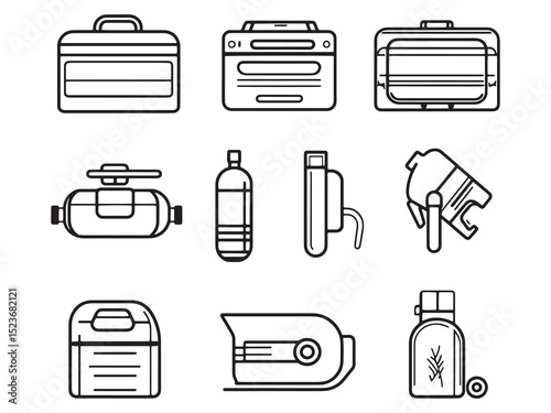 Vacuum Sealer Minimalist Line Art Set 