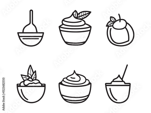 Vanilla Pudding Minimalist Line Art Set 