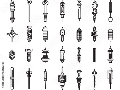 Vertical Drilling Minimalist Line Art 