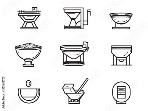 Vibratory Feeder Minimalist Line Art 
