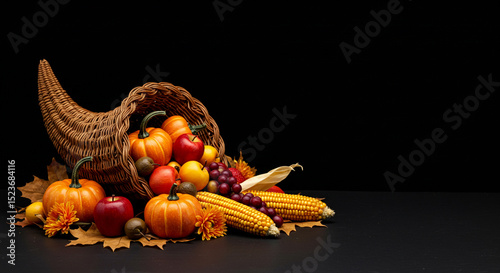 Abundance of Autumn Cornucopia Harvest Bounty and Festive Cheer