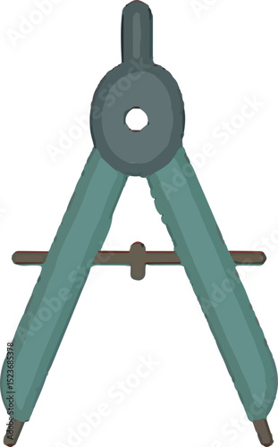 A classic drafting compass for precise measurements, perfect for technical drawings and design layouts