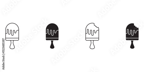 ice cream cone vector icon set. icecream scoop cup symbol. vanilla tasty soft ice cream sign collection