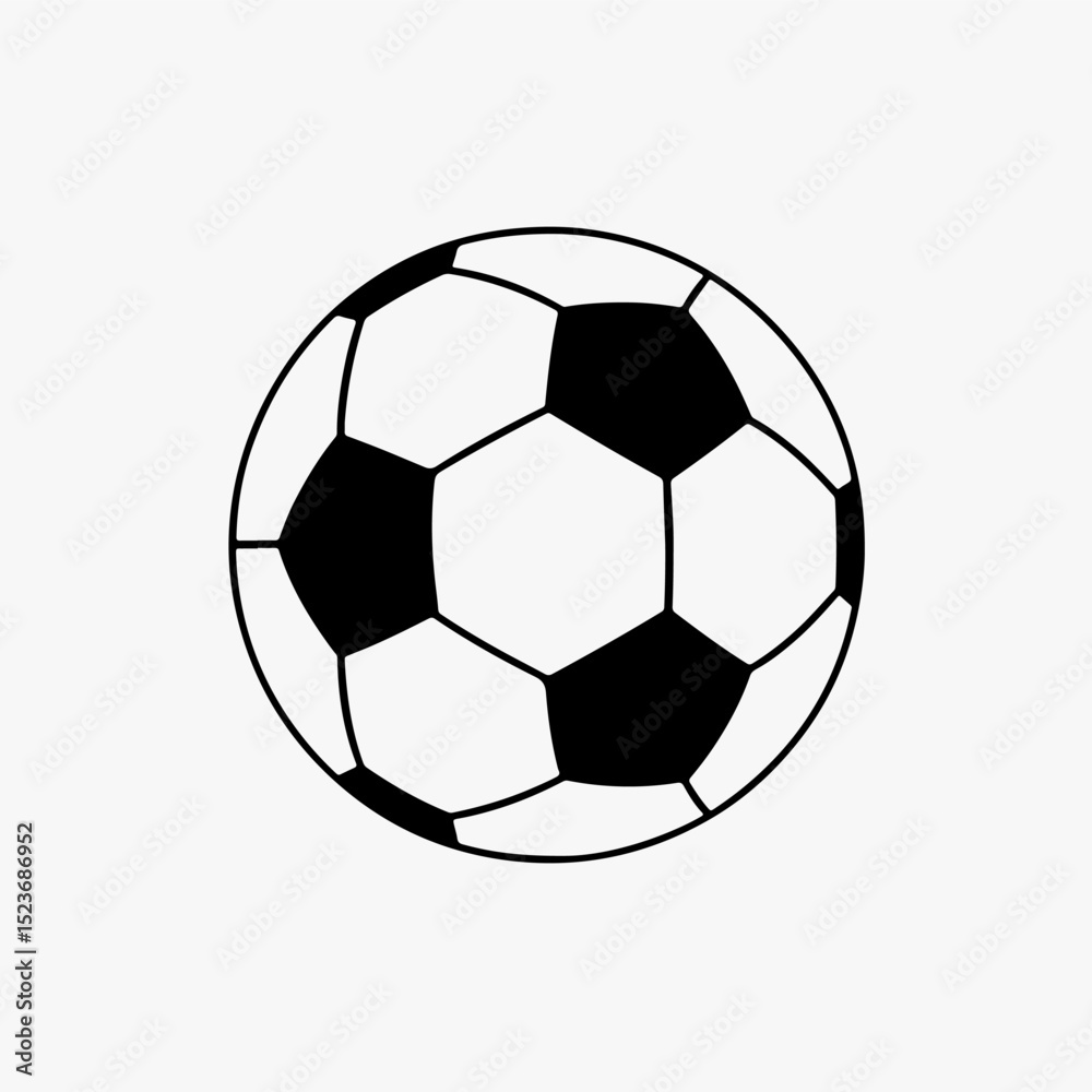 Fototapeta premium Black and white football 3d vector illustration.