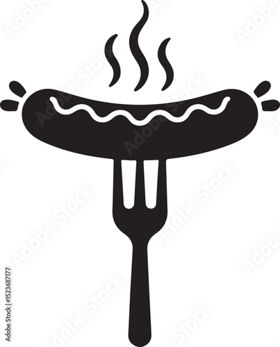 Classic Hot Dog Silhouette Design

Tasty Street Food Hot Dog Vector

Grilled Hot Dog Illustration Art

Hot Dog with Ketchup and Mustard Icon

Retro Style Fast Food Hot Dog Graphic