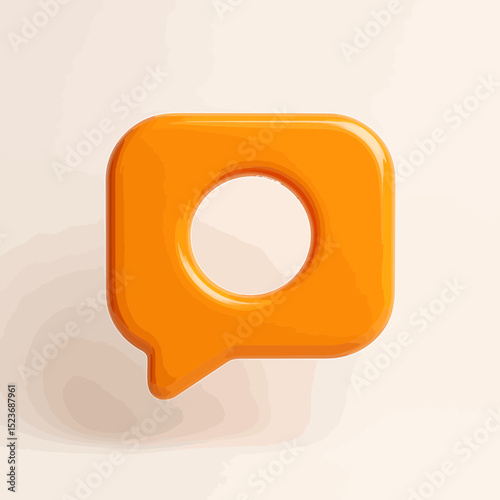 Orange Speech Bubble Icon Design perfect for app interfaces, website design, and branding projects offering a modern and sleek communication symbol.