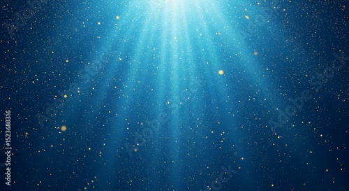 Pentecost celebration. Blue background with glowing light