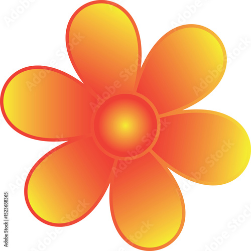 Vibrant Abstract Gradient Flower Illustration with Orange and Yellow Petals
