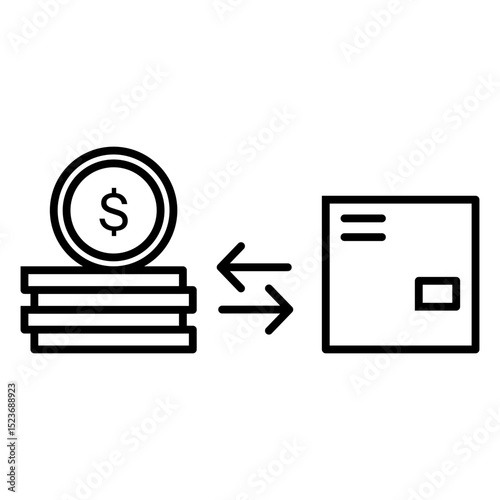 trade money with product line icon with editable stroke