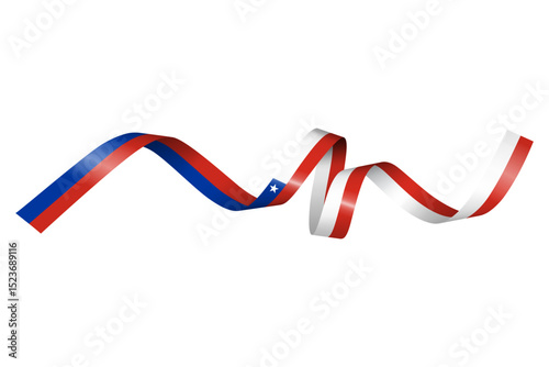 Set of flag ribbon with colors of Chile for independence day celebration decoration