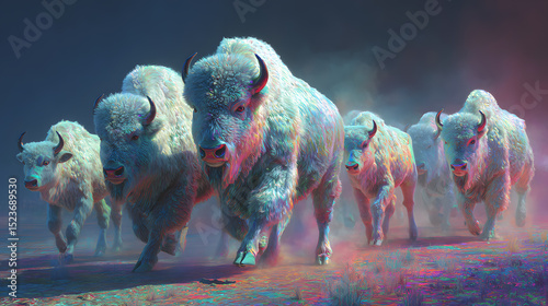 White Bison in Motion