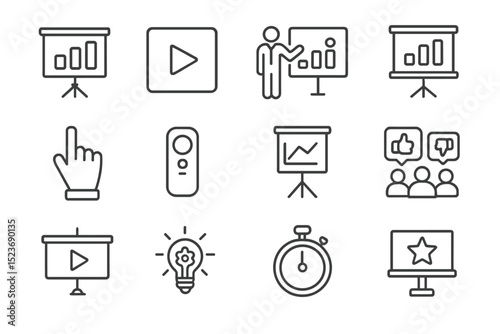 Minimalist icons for presentations and multimedia display