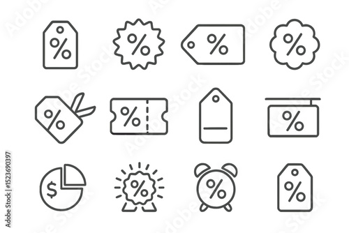 Discount icons collection for shopping and sales promotions