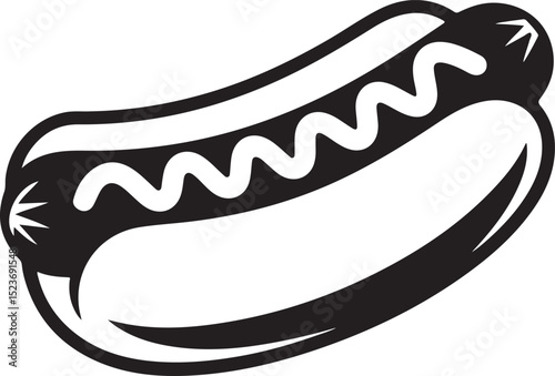 Hot dog with ketchup & mustard

Hot dog with steam lines (to show it's hot)

Silhouette style or line art style

Cute cartoon version for kids menu