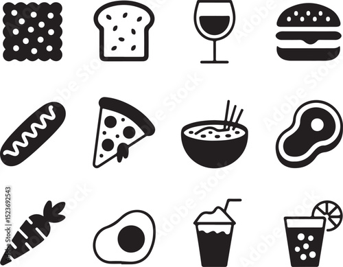 Hot dog with ketchup & mustard

Hot dog with steam lines (to show it's hot)

Silhouette style or line art style

Cute cartoon version for kids menu