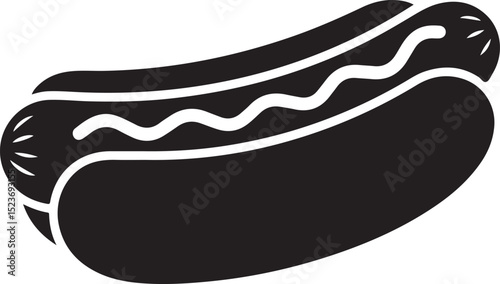 Hot dog with ketchup & mustard

Hot dog with steam lines (to show it's hot)

Silhouette style or line art style

Cute cartoon version for kids menu
