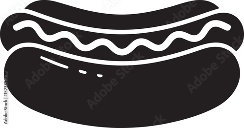 Hot dog with ketchup & mustard

Hot dog with steam lines (to show it's hot)

Silhouette style or line art style

Cute cartoon version for kids menu