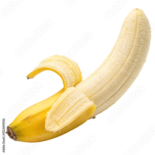 Peeled Banana Isolated on White Background
 photo