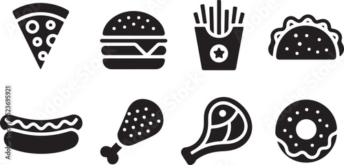 Hot dog with ketchup & mustard

Hot dog with steam lines (to show it's hot)

Silhouette style or line art style

Cute cartoon version for kids menu