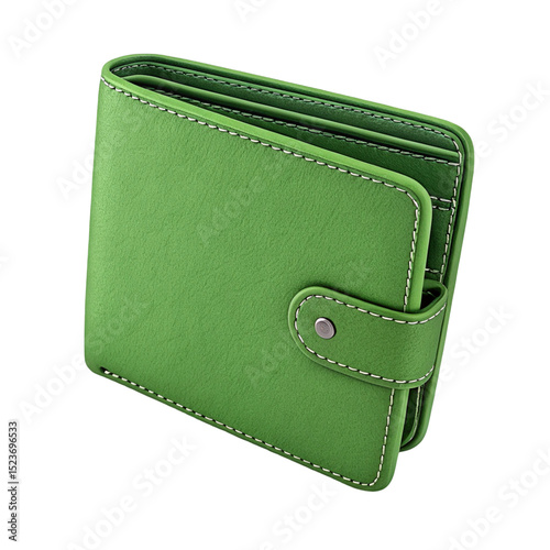 3D green wallet illustration isolated on white background perfect for finance money and banking themes
 photo