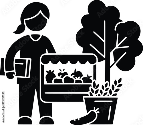 Farmer's Market Vector Illustration Fresh Produce & Local Goods
