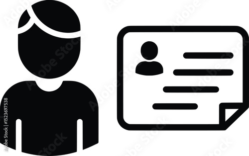 Vector Illustration Profile Icon, User Identification, Person Card Design