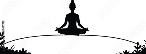 Serene Yoga Vector Illustration Mindfulness in Nature