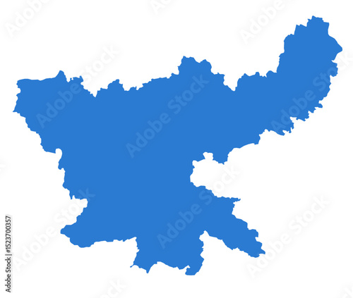 Jharkhand Blue Vector Map  Flat State Silhouette for Digital Designs