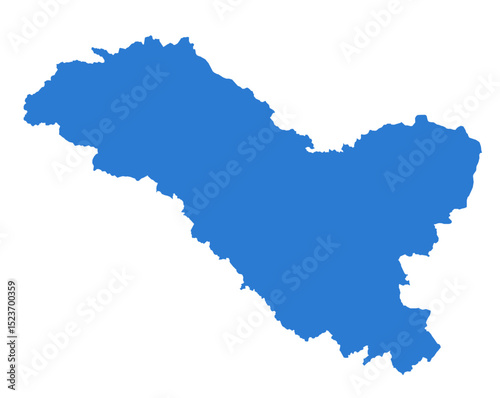 Ladakh Blue Vector Map  Flat State Silhouette for Digital Designs