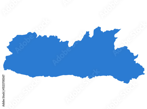 Meghalaya Blue Vector Map  Flat State Silhouette for Digital Designs