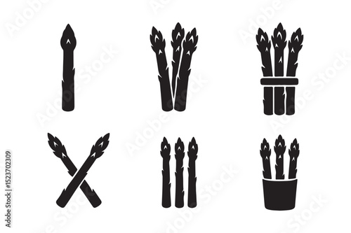 Asparagus Icons Collection - Vector Illustrations
