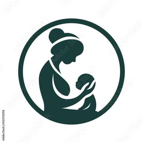 Breastfeeding Mother and Baby Silhouette