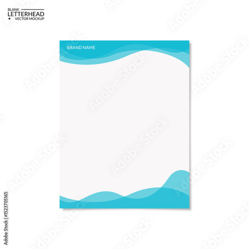letterhead template with wavy artwork