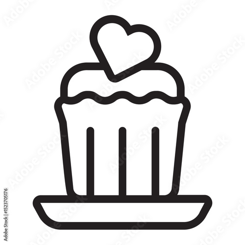 cupcake line icon