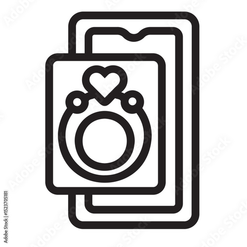 engagement ring line icon