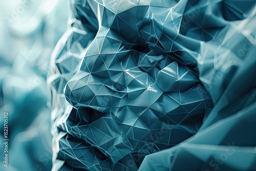 Detailed Image of Abstract Polygonal Background with Artificial Intelligence Concept
