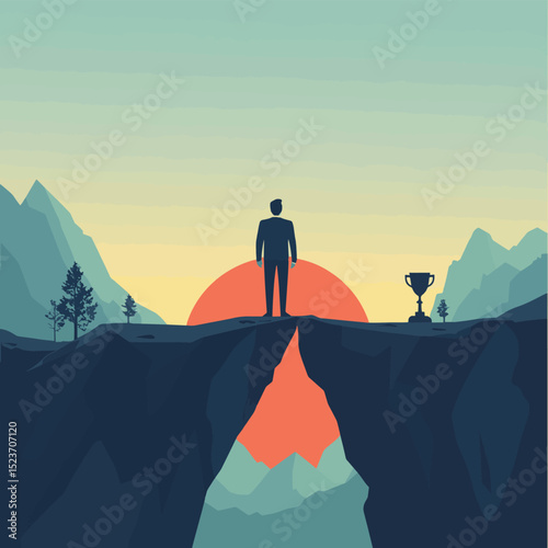 Risk or challenge to reach success achievement