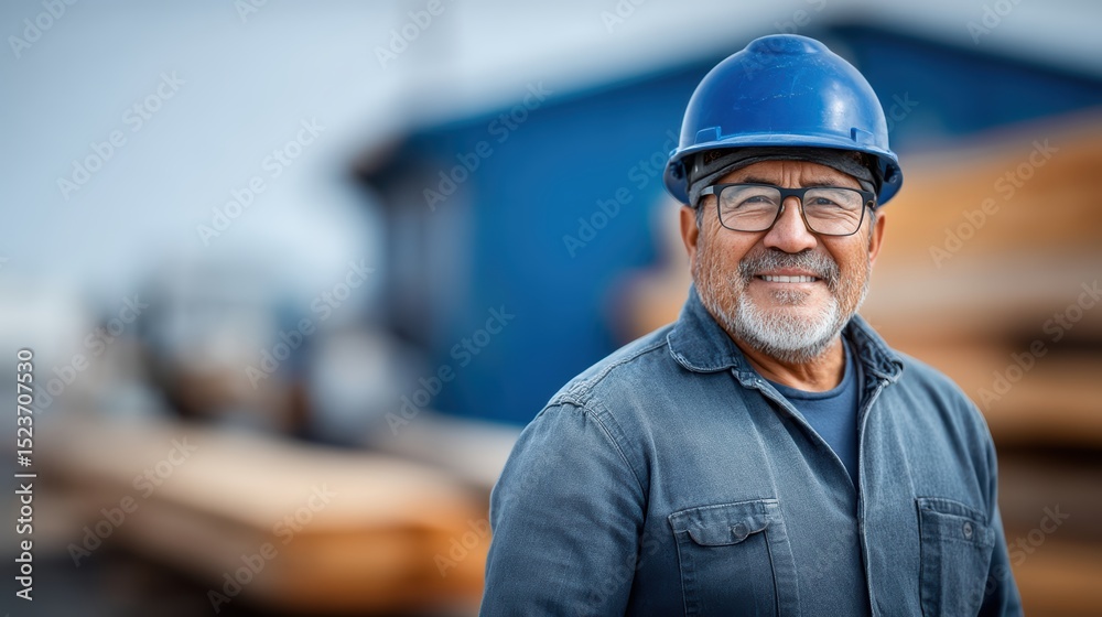 Professional construction worker in safety helmet Professional construction worker in safety helmet