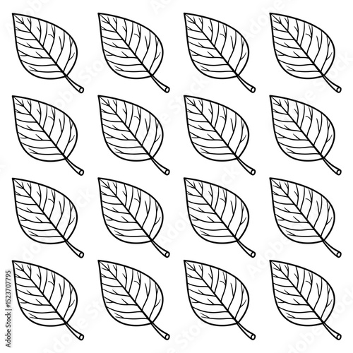 A seamless natural leaf pattern with detailed veins, perfect for spring designs, nature themes, ecological backgrounds, or any project that requires an organic and botanical touch.