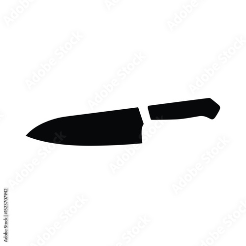 Knife for butcher. Kitchen knives. Set of sharp knives for barbecue, cheese, meat, bread, fish, vegetable and steak. Cutlery for dining, chef and restaurant. Blade with handle.