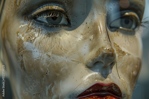 Ultra Hd Visual of Detailed View of Mannequins Face for Fashion or Retail Concepts