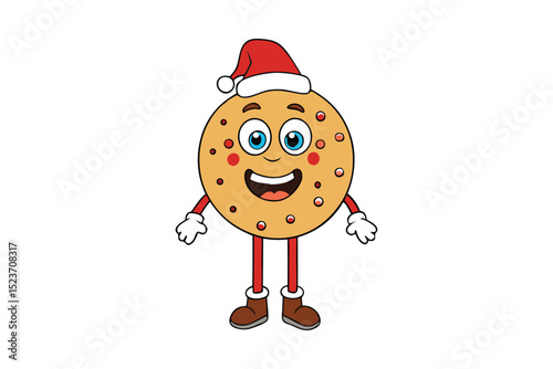 Christmas Cookie Cute Cartoon Vector on White Background
