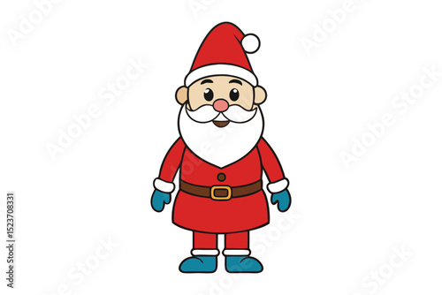 Christmas Santa Cartoon Vector Design on White Background
